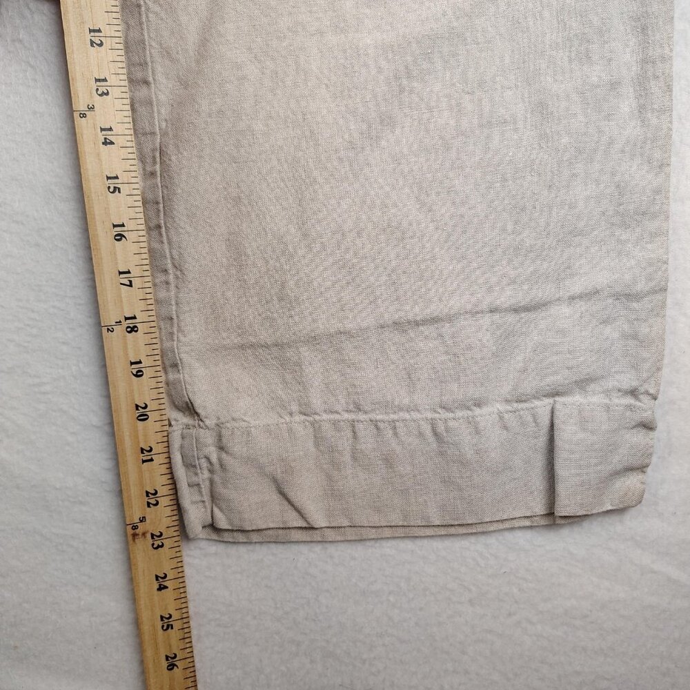 J. Jill Linen Wide Leg Pants Womens XL Beige Cropped Capri - Picture 4 of 6